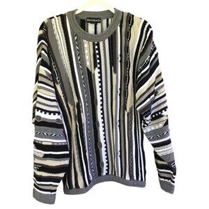 Bachrach 3D Multicolor Sweater Vintage Men's Size Large Textured Raised Knit